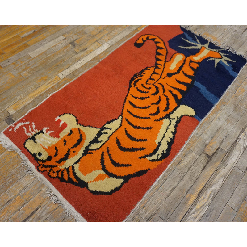 Tapis tigre tibétain rétro vintage