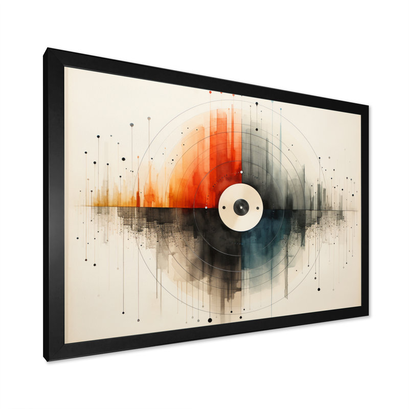 Vinyle disque vinyle Serenade - décoration murale musique, Cadre simple noir, H 24 po x l 32 po x P 1 po