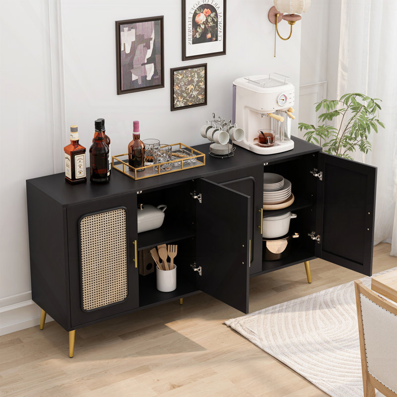 Armoire 59,84 "à quatre portes rétro