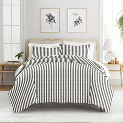 Becky Cameron Distressed Rugged Stripe Duvet Cover Set