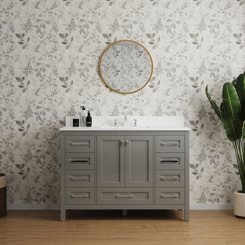 Ensemble de meuble-lavabo simple 48 po Andreino, gris