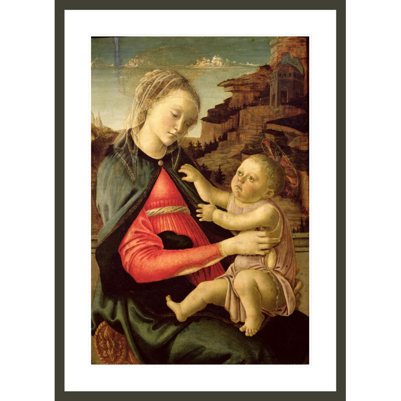 La Vierge et l'enfant (Madonna of the Guidi da Faenza) par Sandro Botticelli - Estampe numérique encadrée