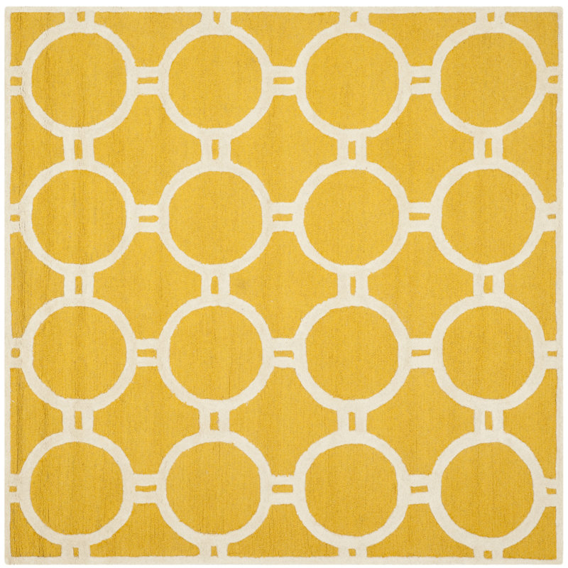 Cambridge Hand Tufted Wool Geometric Rug, Square 6'