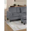 Ensemble de canapé modulaire 3 pièces RAF Chaise LAF avec repose-pieds en velours côtelé gris foncé-425372863