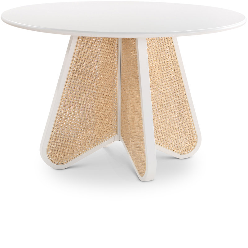 Round Dining Table, White/White/Beige