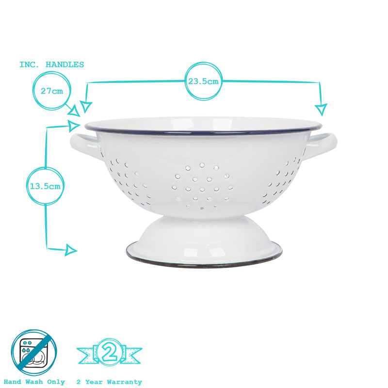 Argon Tableware Stainless Steel Colander, Blue