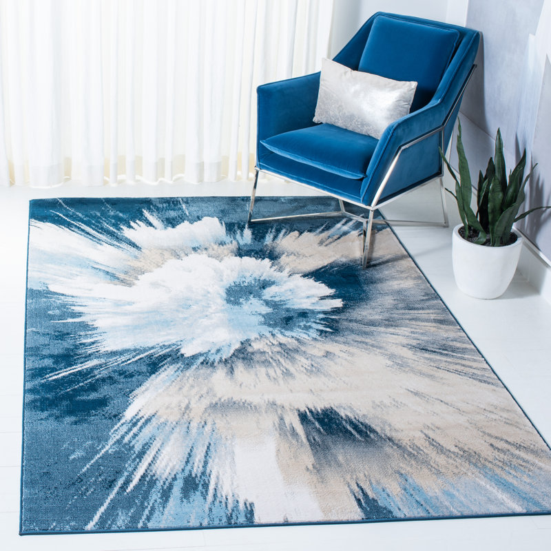 Algonac Performance Abstract Rug, Rectangle 4'5" x 6'5"