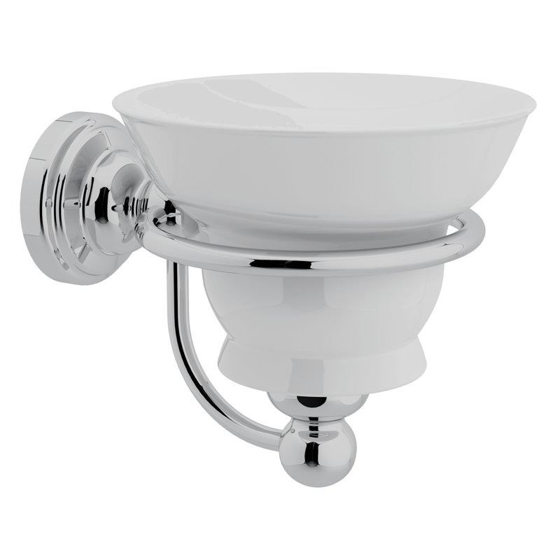 Edwardian™ Wall Mount Porcelain Soap Dish, Polished Chrome