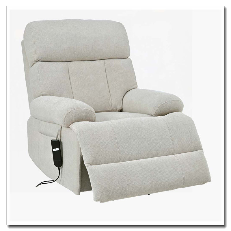 Power Lift Recliner Chair  with 2 Cup Holders,Side Pockets,Remote Control(, Light Gray, Power - Push Button