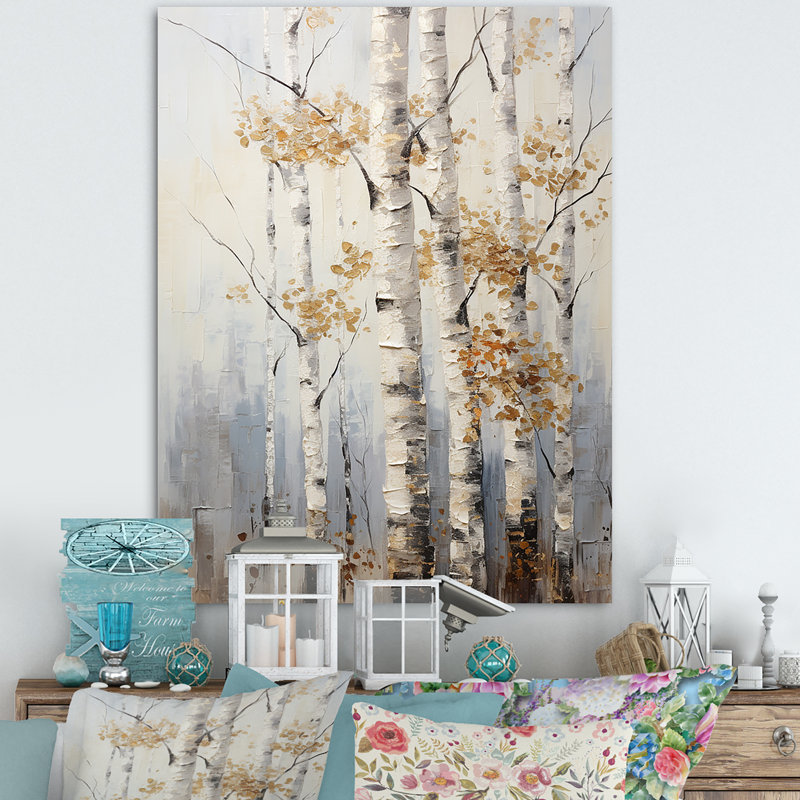 «Silver Tree Birchs Breath» sur toile, H 20 po x l 12 po x P 1 po, Toile tendue