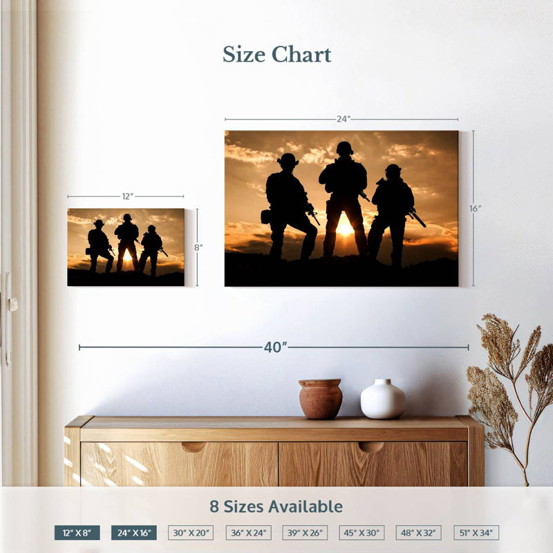 Militaires, H 16 po x l 24 po