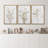 Wildflower Floral Botanical Neutral Boho Minimalist Framed Canvas 3 Pieces Pictures Print Wall Art-91874867-91874868
