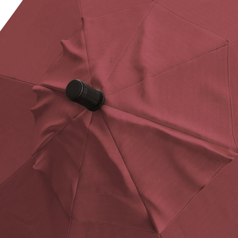 Parasol de patio 11 'en bronze avec inclinaison automatique et manivelle en rose vif Sunbrella, Rose millennial, Sunbrella®