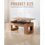 Table basse à plateau relevable avec plateau à casse-tête amovible, centre de table moderne en bois avec rangement caché et multiprise pour salon, brun
