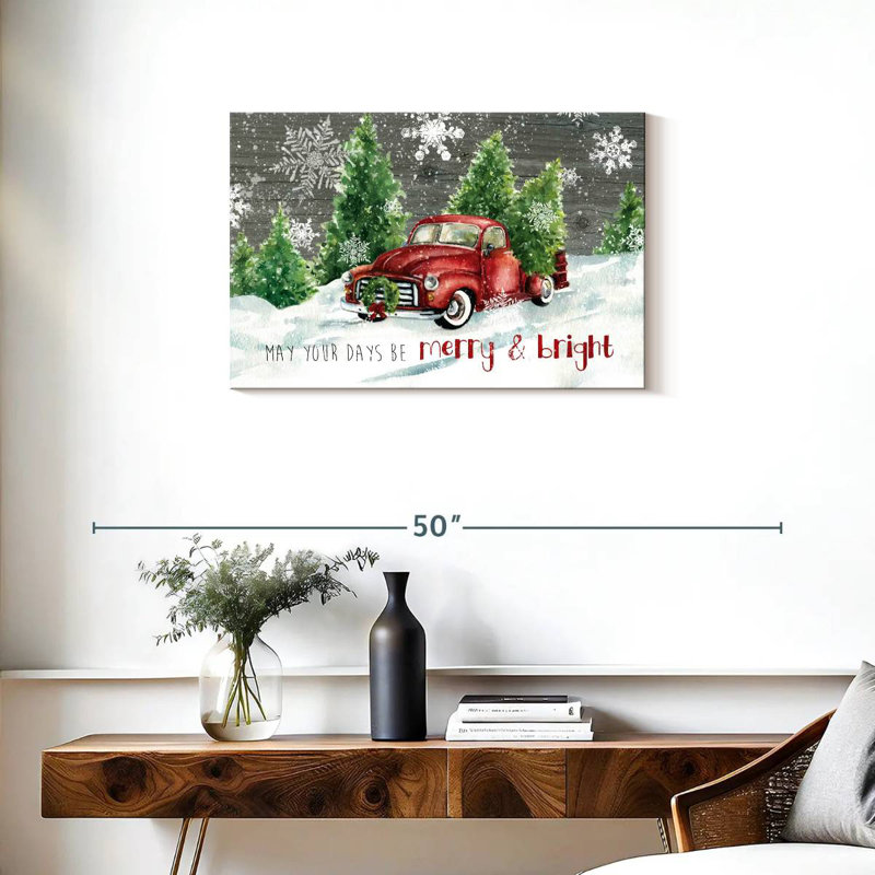 Camion de Noël joyeux et lumineux, H 20 po x l 30 po
