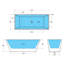 Baignoire de trempage autoportante en acrylique 67 po. X 27,5 po.