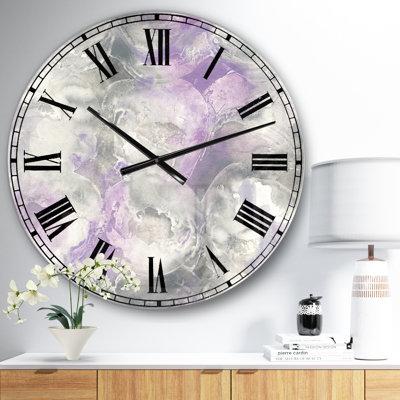 Horloge murale Watercolor Minimal Purple Tones III