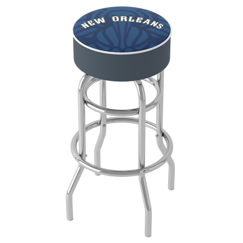 Blue Moon 31" Backless Swivel Metal Bar Stool with Padded Seat