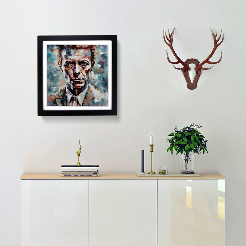 David Bowie Abstract Art - Framed Print, Black
