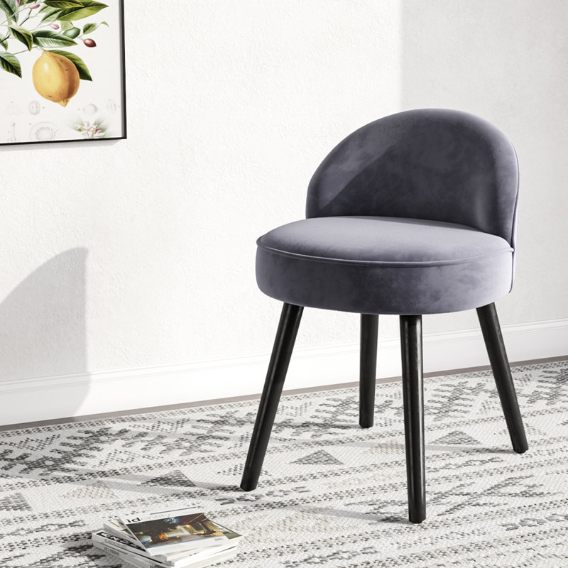 Truman Solid Wood Accent Stool, Grey