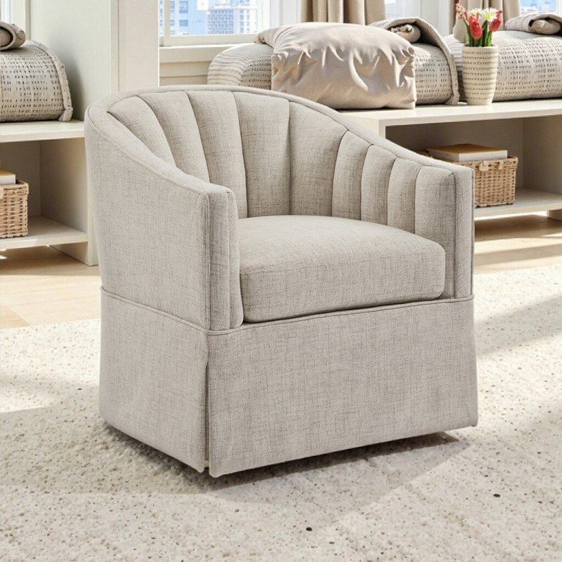 Fauteuil d'appoint pivotant Effortless Elegance, Ivoire ivoire