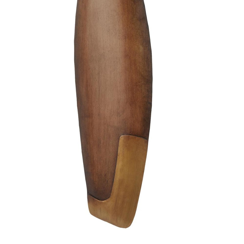 Dayina Metal Wood Inspired 2 Blade Airplane Propeller Brown Wall Decor with Aviation Detailing, Brown, 48"H x 4"W