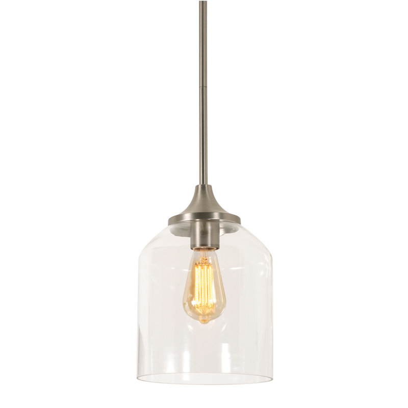Luminaire suspendu 8 po William - laiton satiné, Nickel satiné, H 73,2 po x l 7,87 po x P 7,87 po