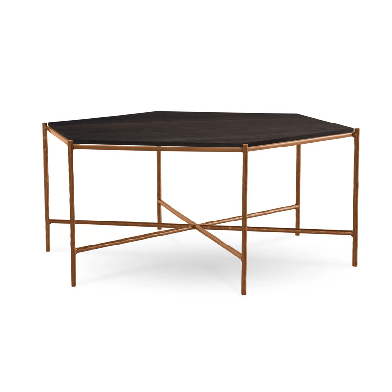 Athena Glass Top Coffee Table, Raven, Oil Rubbed Bronze, Maple