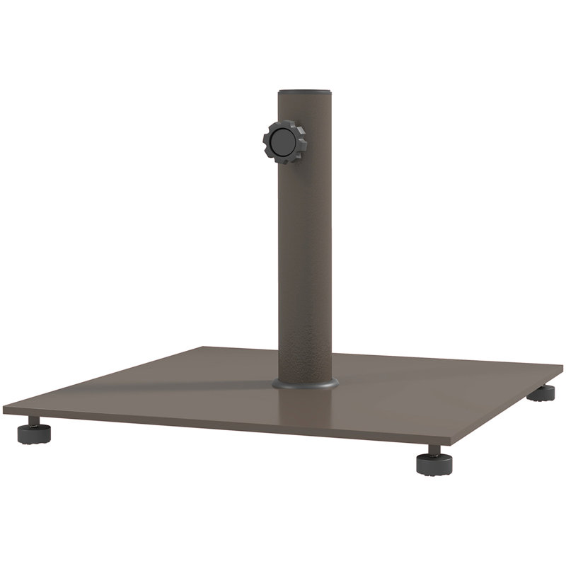 Base carrée de parasol de patio, base de support de parasol en métal 29 lb avec coussins réglables, support de parasol de patio pour poteaux de 1,5 po / 1,9 po