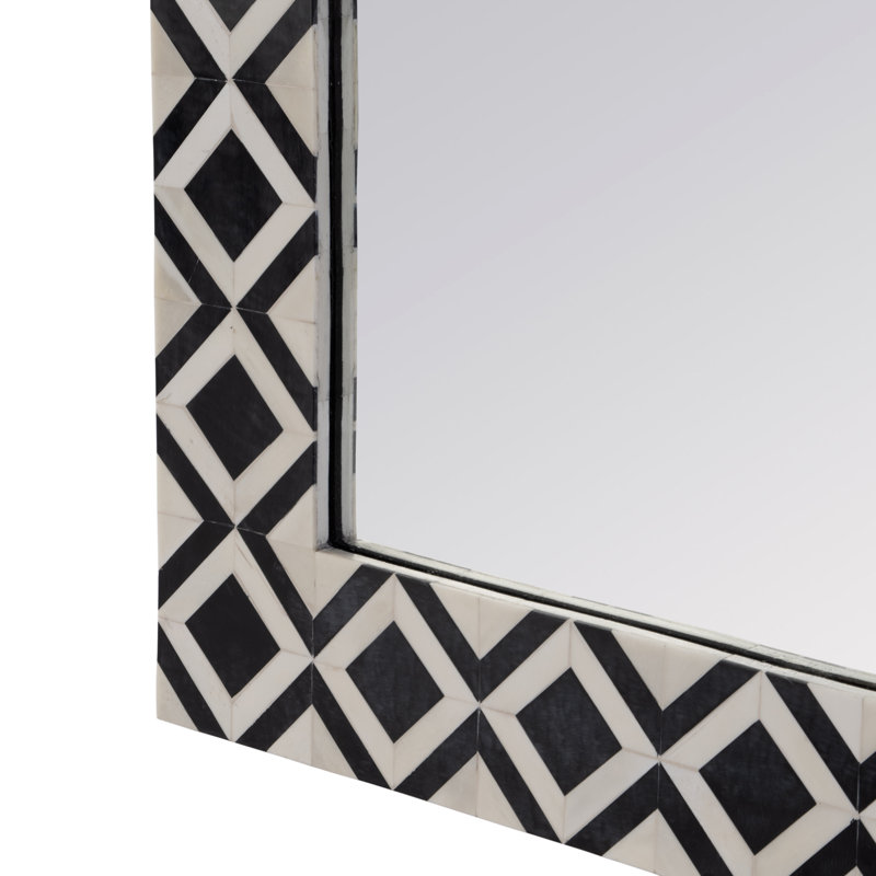 Bone Rectangular Mirror, Black