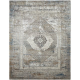 Kher Oriental Area Rug in Gray