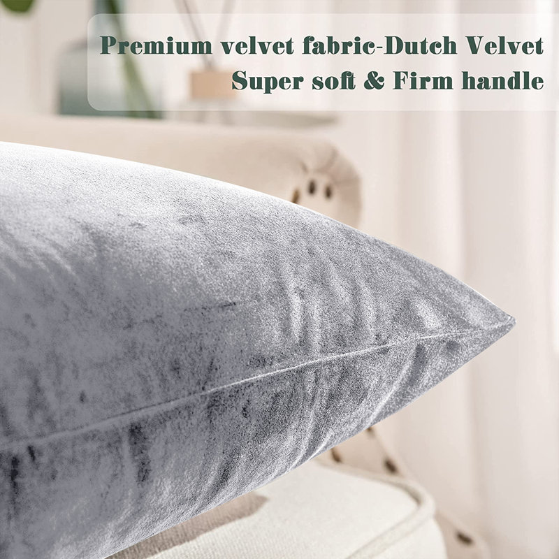 Velvet Scatter Cushion Cover, Silver
