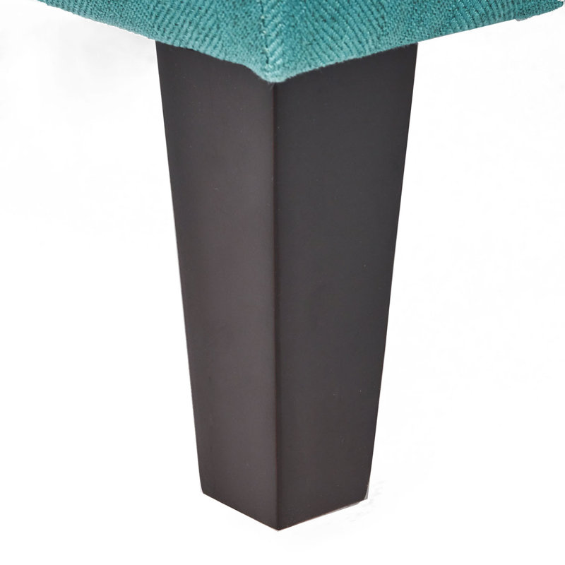 Anjuman Upholstered Ottoman, Teal Fabric, Teal 