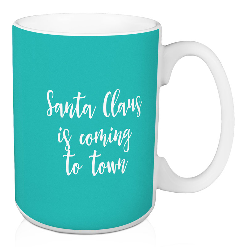 Grande tasse à café père noël Hedon, Bleu sarcelle
