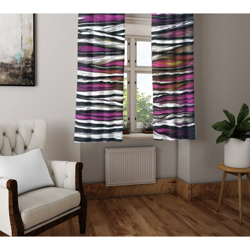 Paire de rideaux semi-transparents en polyester Deiona, L 20 po x L 82 po