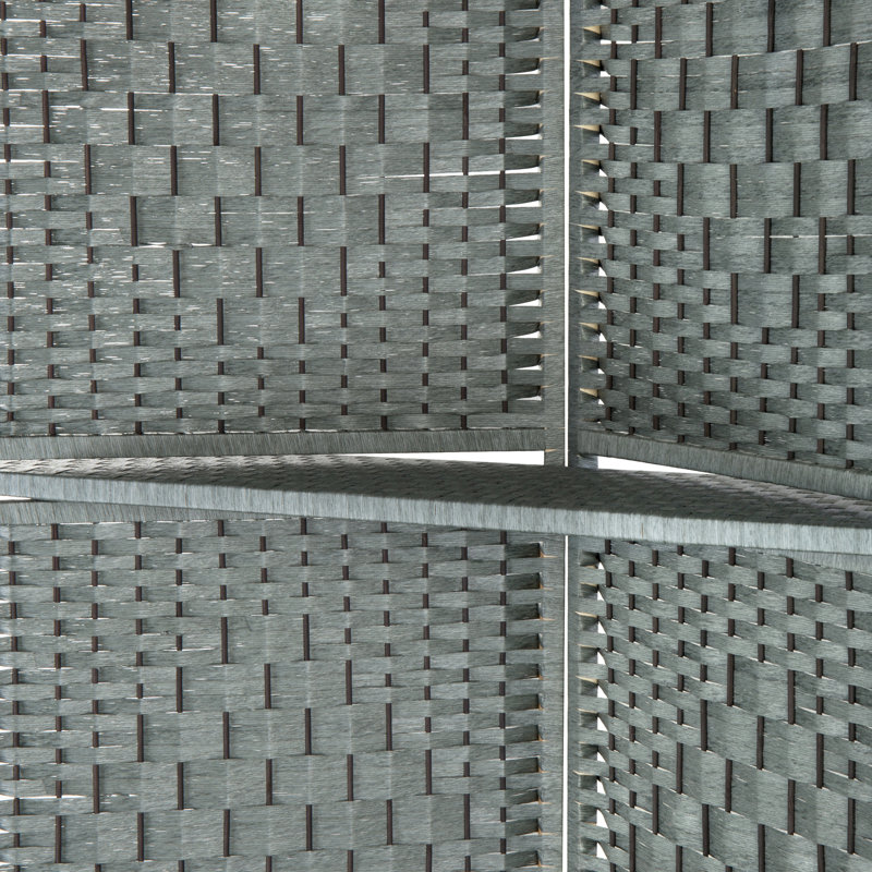 Cloison pliante 4 panneaux en bambou gris