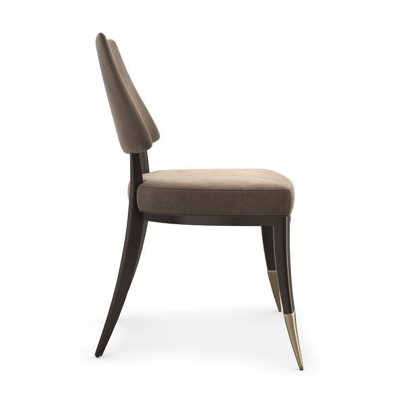 Caress Velvet Side Chair in Smoky Taupe