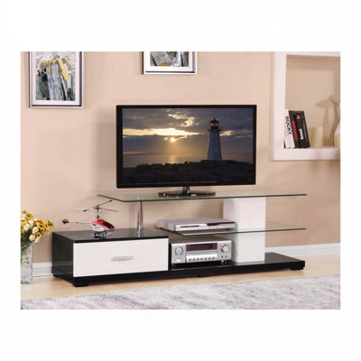 Wood Top TV Stand With Drawer, Shelves