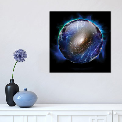 Crystal Ball Shows Galaxy 1 Piece Wrapped Canvas Wall Art