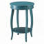 Table d'appoint ronde bleu sarcelle avec tablette inférieure-508947865
