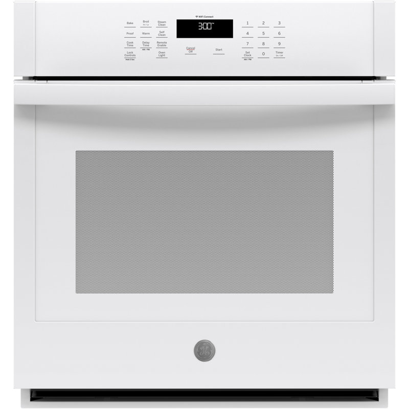 GE Appliances 27" 4.3 Cubic Feet Smart Electric Wall Oven with Soft Close Door, White