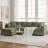 113'' Upholstered L-Shape Sectional Cloud Couch With Storage Ottoman-1307715041
