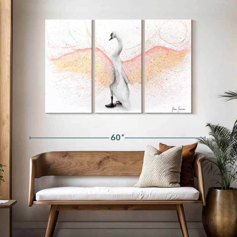 Joli cygne blanc Brampt, H 32 po x l 50 po