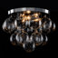 Plafonnier encastré chromé 3 lumières 14 "avec 17 boules en verre | Verre tordu transparent | Base candélabre E12 | Lustre moderne à bulles-1302887898-1302887895