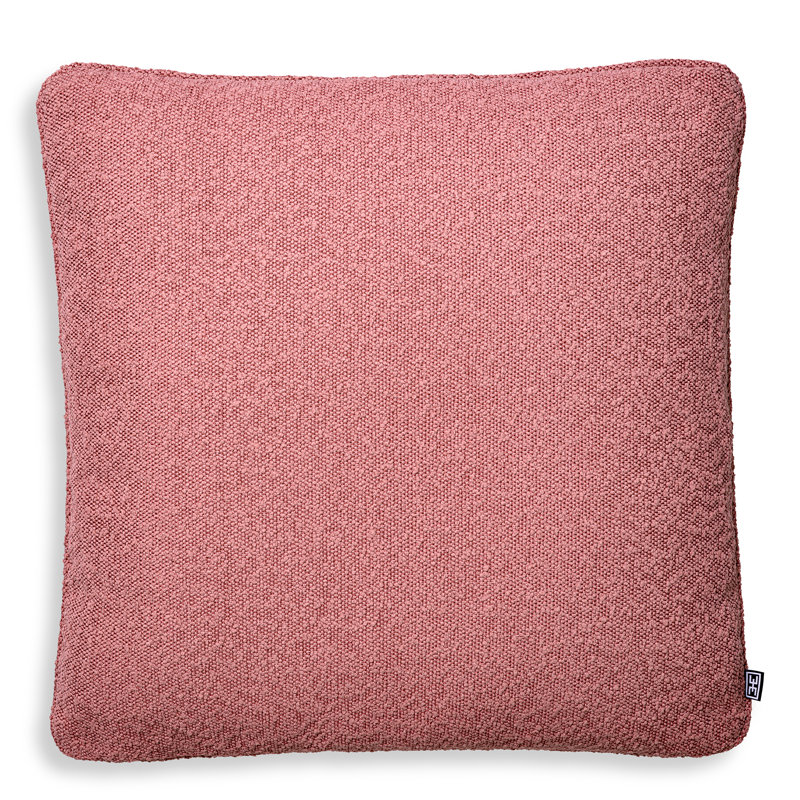 Square Pillow Cover & Insert, 19.69"H x 19.69"W, Boucle Rose