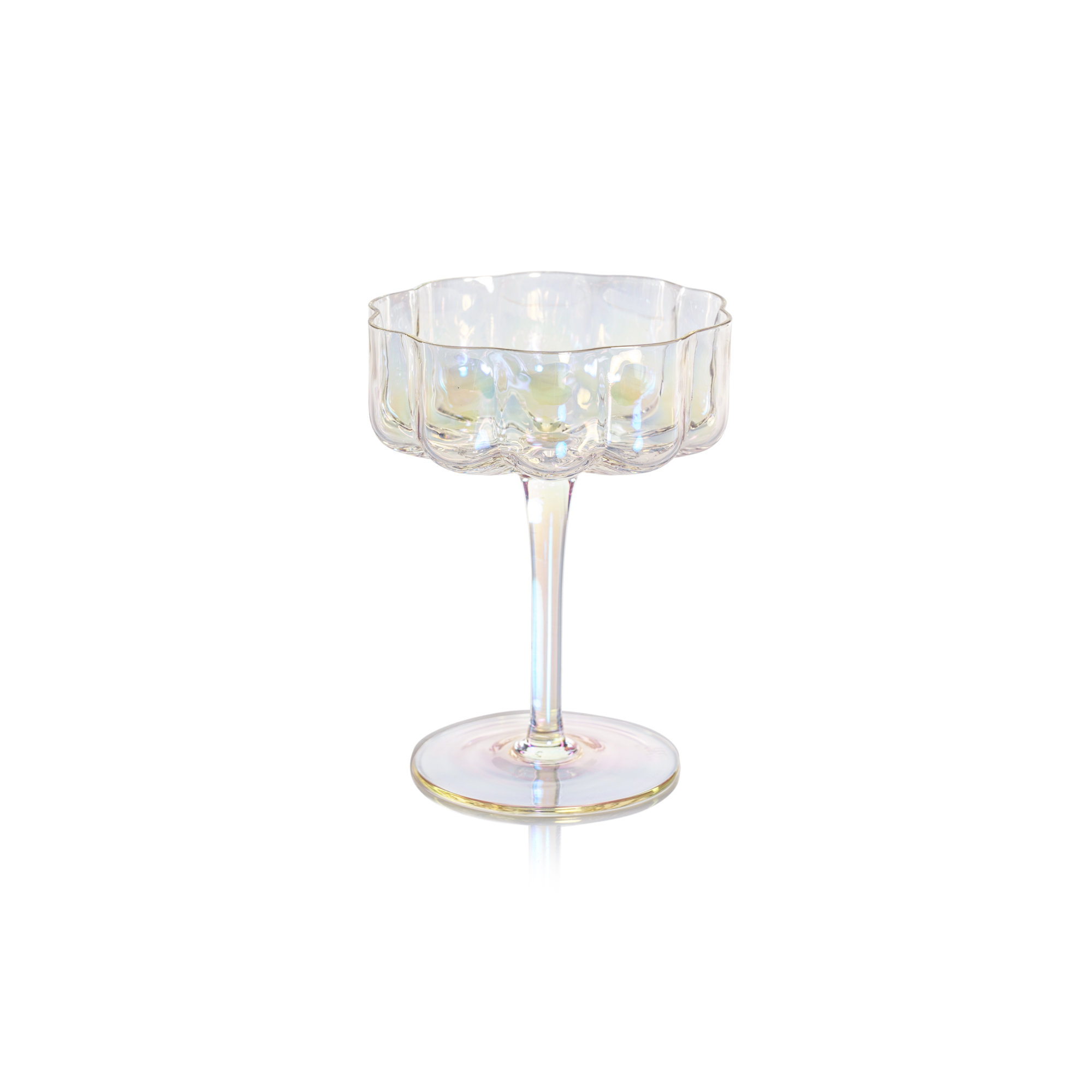 Reinhard 4-Piece Set Handblown Coupe Glasses, Luster