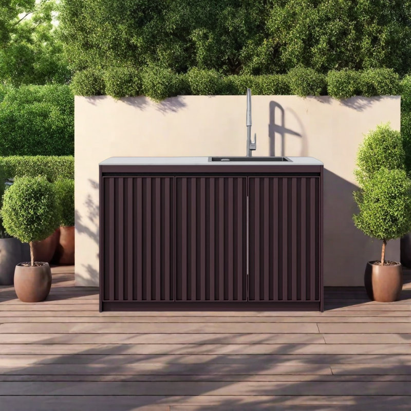 Armoire d'extérieur en aluminium avec évier