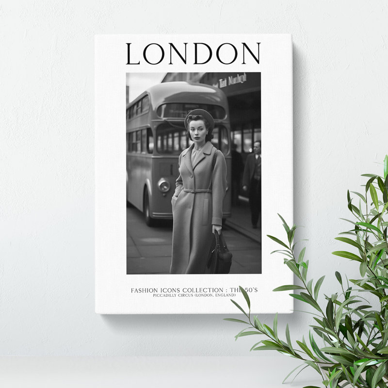 XMKTMKT-219 Fashion Icons Woman London England - Wrapped Canvas
