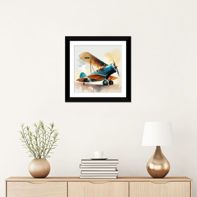 Aquarelle, avion rétro I