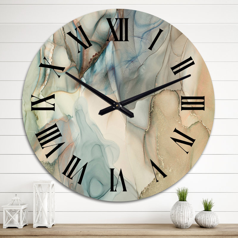 Horloge murale Tender, Surdimensionné, Bleu / vert / bleu sarcelle